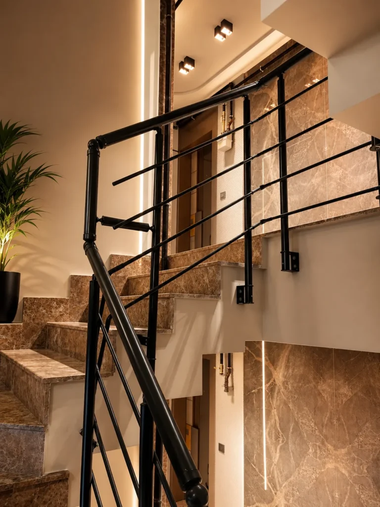 Diker Port Residence dubleks merdiven ve iç mekan detayı