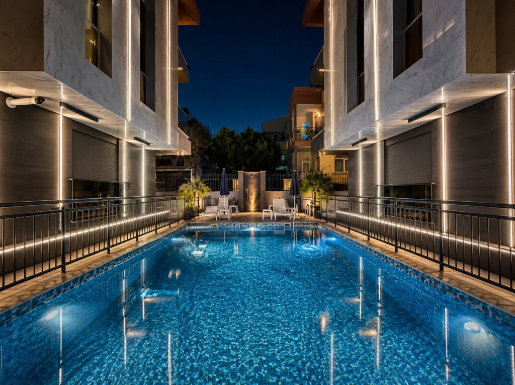 Diker Port Residence havuzlu apart otel konsepti