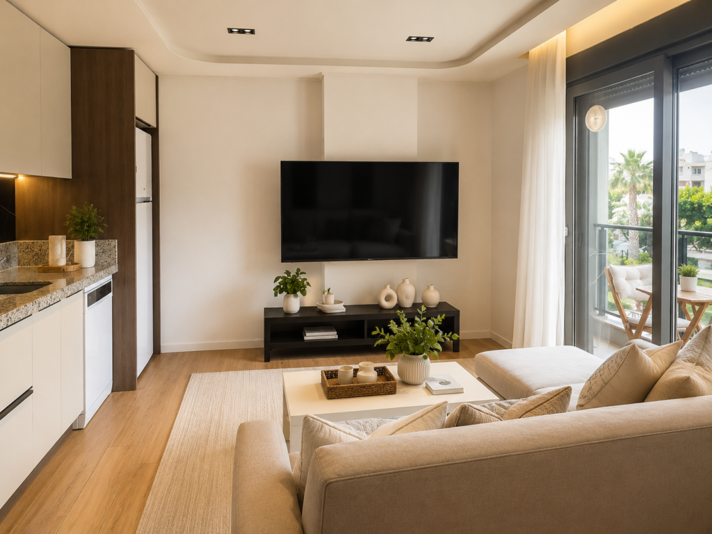Antalya Konyaaltı dubleks daire geniş salon