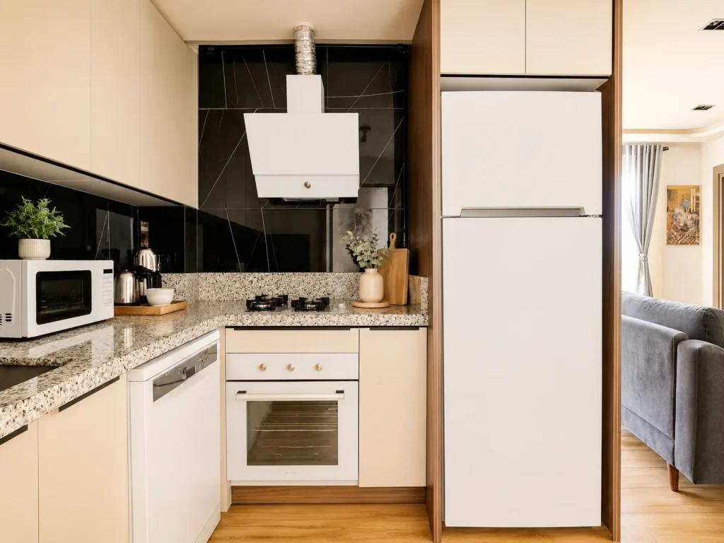 Diker Port Residence mutfak ve yaşam alanı Konyaaltı